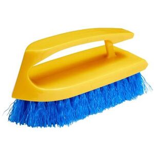 "Rubbermaid FG648200COBLT 6"" Hand Scrub Brush - Iron/Poly Cobalt, Cobalt Bristles, Yellow"