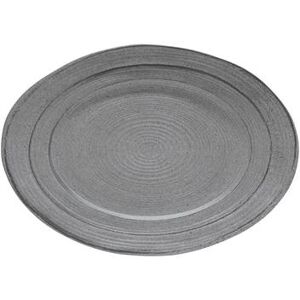 "Elite Global Solutions M1521OVST-GSD 21"" x 15"" Oval Della Terra Platter - Melamine, Granite Stone, Irregular Oval, Gray"