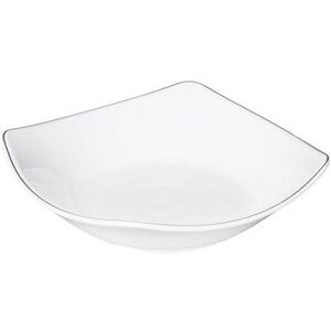 "Elite Global Solutions SD304L-W 6 1/8"" Square Melamine EntrÃ©e Plate, White, Black Trim"