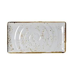 "Steelite 68A416EL595 12 3/4"" x 7"" Rectangular Creations Platter - Melamine, Craft White"