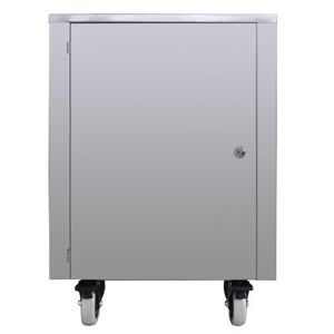 "Spaceman CART-550 21 3/5"" x 31 1/2"" Mobile Equipment Cart for Countertop Models, Cabinet Base, Large Storage Cabinet, Stainless Steel"