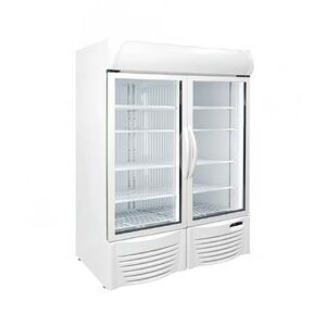 "Excellence Industries GDF-43 46 1/2"" 2 Section Display Freezer w/ Swing Doors - Bottom Mount Compressor, White, 115v"