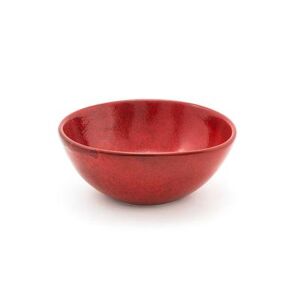 "Front of the House DBO153RDP22 28 oz Oval Kiln Bowl - 7"" x 6 1/4"", Porcelain, Chili, Red"