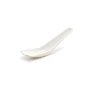 "Front of the House FSP002BEP23 4 1/2"" Catalyst Tasting Spoon - Porcelain, White"