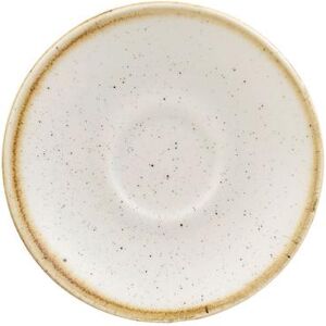 "Churchill SWHSESS1 4 1/2"" Round Stonecast Espresso Saucer - Ceramic, Barley White"