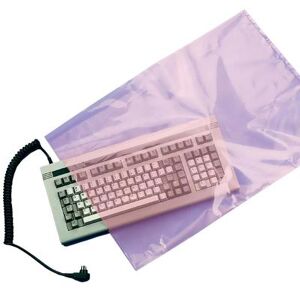 "LK Packaging FAS42436 Open Ended Anti Static Bag - 36""L x 24""W, 4 mil LDPE, Pink"