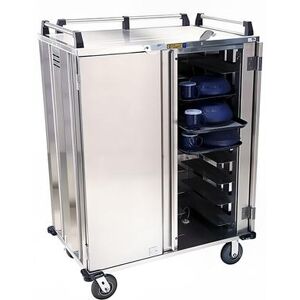 Alluserv ST1D1T6 Stealth Ambient Meal Delivery Cart w/ (6) Tray Capacity, Stainless, 6 Trays, Stainless Steel