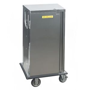 "Alluserv TC12-10 Elite Ambient Mobile Tray Delivery Cart w/ (10) Tray Capacity, Stainless, 5-1/2"" Tray Spacing, 1 Door, Silver"