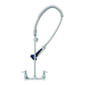 "T&S B-0133-08C 33 5/16""H Wall Mount Pre Rinse Faucet - 1 1/5 GPM, Base with Nozzle"