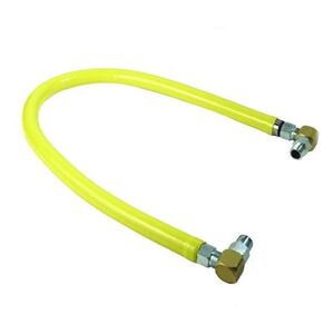 "T&S HG-2F-48S 48"" Gas Connector Hose w/ (2) SwiveLink Swivels & (2) 90Â° Elbows - 1 1/4"" Connection, Stainless Steel"