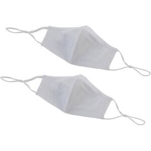 "Winco MSK-2WML M/L Reusable Face Masks w/ Adjustable Clip - 7 1/4"" x 5 1/2"", Cotton, White"