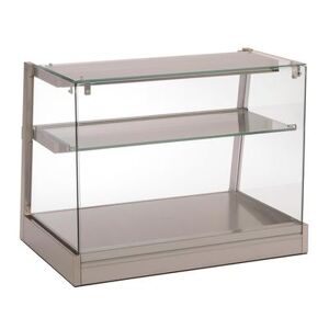 "Antunes DCH-800-9500650 35 3/4"" Full Service Countertop Heated Display Case - (2) Shelves, 120v, Silver"