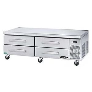 "Kool-It KCB-74-4M 74 1/8"" Chef Base w/ (4) Drawers - 115v, Silver"