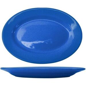 "ITI CA-13-LB 11 1/2"" x 8 1/4"" Oval Cancun Platter - Ceramic, Light Blue"