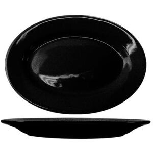 "ITI CA-51-B 15 1/2"" x 10 1/2"" Oval Cancun Platter - Ceramic, Black"