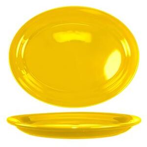 "ITI CAN-13-Y 11 3/4"" x 9 1/4"" Oval Cancun Platter - Ceramic, Yellow"