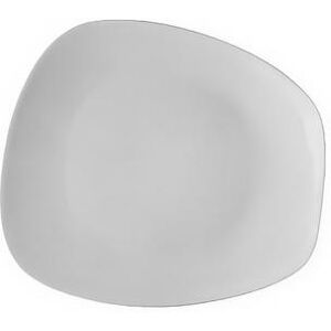 "CAC OAK-8 Oak Trapezoid Plate - 8 3/4"" x 7 7/8"", Porcelain, New Bone White"