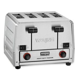 "Waring WCT850RC Slot Toaster w/ 4 Slice Capacity & 1 1/2""W Product Opening, 120v, Four Slots, 300 Slices/Hr, Stainless Steel"