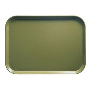 "Cambro 1014428 Fiberglass Camtray Cafeteria Tray - 13 3/4""L x 10 5/8"" W, Olive Green, Odor Resistant"
