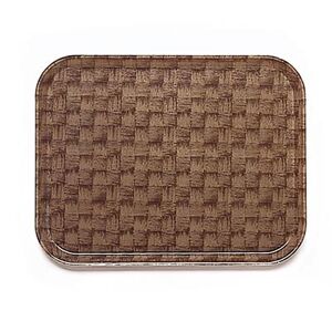 "Cambro 1318301 Fiberglass Camtray Cafeteria Tray - 17 3/4""L x 12 3/5"" W, Dark Basketweave, Brown"