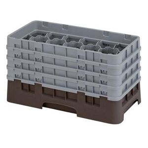 Cambro 17HS800167 Camrack Glass Rack - (4)Extenders, 17 Compartment, Brown, 17 Compartments, 4 Extenders