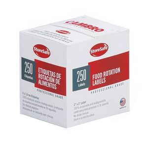 "Cambro 23SLINB250 StoreSafe Food Rotation Labels - 2"" x 3"", White"