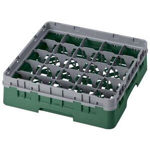 Cambro 25S318119 Camrack Glass Rack w/ (25) Compartments - (1) Gray Extender, Sherwood Green, 1 Soft Gray Extender