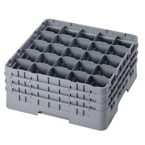 Cambro 25S738151 Camrack Glass Rack w/ (25) Compartments - (3) Gray Extenders, Soft Gray, 3 Extenders