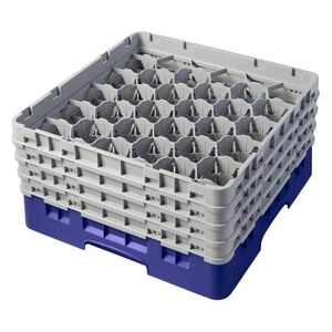 Cambro 30S800186 Camrack Glass Rack w/ (30) Compartments - (4) Gray Extenders, Navy Blue, 4 Soft Gray Extenders