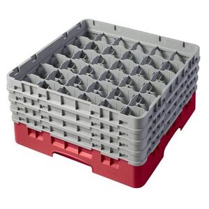 Cambro 36S800163 Camrack Glass Rack w/ (36) Compartments - (4) Gray Extenders, Red, 4 Extenders