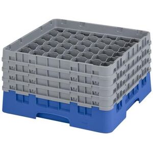 Cambro 49S800168 Camrack Glass Rack w/ (49) Compartments - (4) Gray Extenders, Blue, 49 Compartments, 4 Extenders