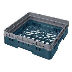 "Cambro BR414414 Camrack Base Rack with Extender - 1 Compartment, 4""H, Teal, Soft Gray Extender, Full Size, Blue"