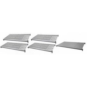 "Cambro CBSK1836VS5580 Camshelving Basics Polymer Louvered/Solid Shelf Plate Kit - 18"" x 36"", Brushed Graphite"