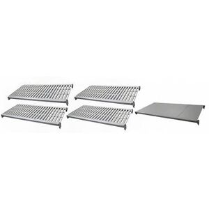 "Cambro CBSK2436VS5580 Camshelving Basics Polymer Louvered/Solid Shelf Plate Kit - 24"" x 36"", Brushed Graphite"