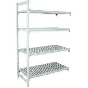 "Cambro CPA244284V4PKG Camshelving Premium Vented Add-On Shelving Unit - 4 Shelves, 42""L x 24""W x 84""H, 4 Vented Tiers"