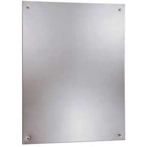 "Bobrick B15561824 B-1556 Series Frameless Stainless Steel Mirror, 18"" X 24"""