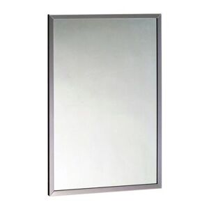 "Bobrick B-165 2430 Channel-Frame Mirror, 24"" X 30"", 430 Stainless, Glass Panel, Stainless Steel"