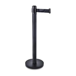 "CSL 5800BK-BLK 36""H Portable Crowd Control Stanchion w/ 4 Way Connection - Stainless, Black"