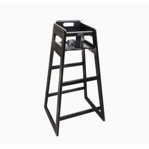 "CSL 910BL 39 1/2"" Pub Height Wood High Chair w/ Waist Strap, Black"