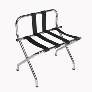 "CSL S1055C-BL Metal Luggage Rack w/ 2 1/4"" Black Poly Straps - 24 1/4""W x 16""D x 26 1/2""H, Zinc"