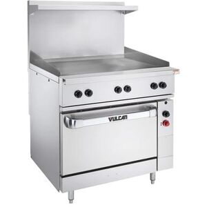 "Vulcan EV36S-36G480 36"" Commercial Electric Range w/ (1) Griddle & Standard Oven, 480v/3ph, 6 Burners, 1 Griddle, Oversized Oven, Stainless Steel"