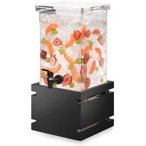 Rosseto LD122 1 gal Beverage Dispenser w/ Ice Basket - Plastic Container, Black Base