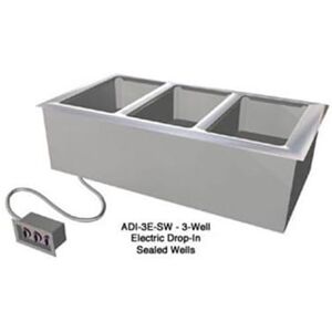 "Duke ADI-2E-SW 32 1/4"" Drop In Hot Food Table w/ (2) Wells, 208v/1ph, Silver"