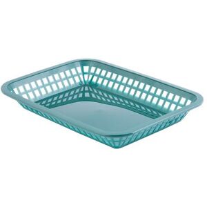 "Tablecraft 1077FG Platter Basket - 10 3/4 x 7 3/4 x 1 1/2"", Polypropylene, Green"