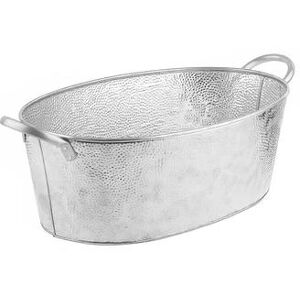 "Tablecraft GT2313 4 1/2 gal Oval Cooling Tub - 23""L x 13""W x 7 1/2""H, Steel, Silver"