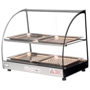 "Skyfood FWD2-22-4P 22 1/2"" Full Service Countertop Heated Display Case - (2) Shelves, 120v, 2 Shelves, Silver"