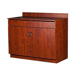 "Oak Street M8220-CHERRY-UNASSEMBLED 48""W Waitress Stand w/ Melamine Top, 39 1/4""H, Brown"