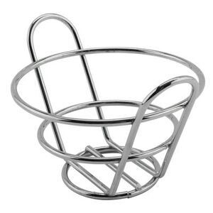 "GET 4-22770 4 1/2"" Round Wire Bucket Basket, Stainless Steel"
