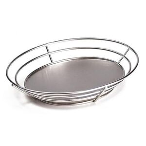 "GET 4-84855 Oval Wire Basket - 12 1/2"" x 9 1/4"", Stainless Steel"