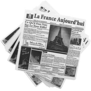 "GET 4-TF1600 12"" Square Basket Liner Paper - French Newsprint, White, 12"" x 12"""